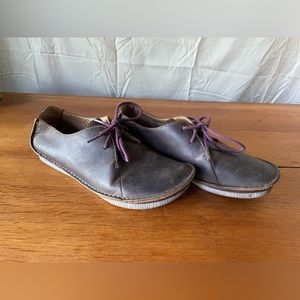 Clarks Janey Mae Oxford waxed leather Women’s Sz 8